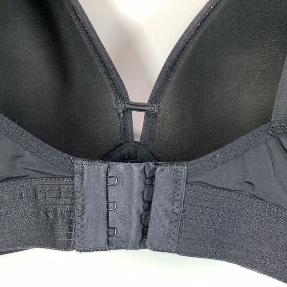 Lively Women's Wireless Padded Mesh Trim Spacer Bralette Black Size 34DD - Picture 7 of 7